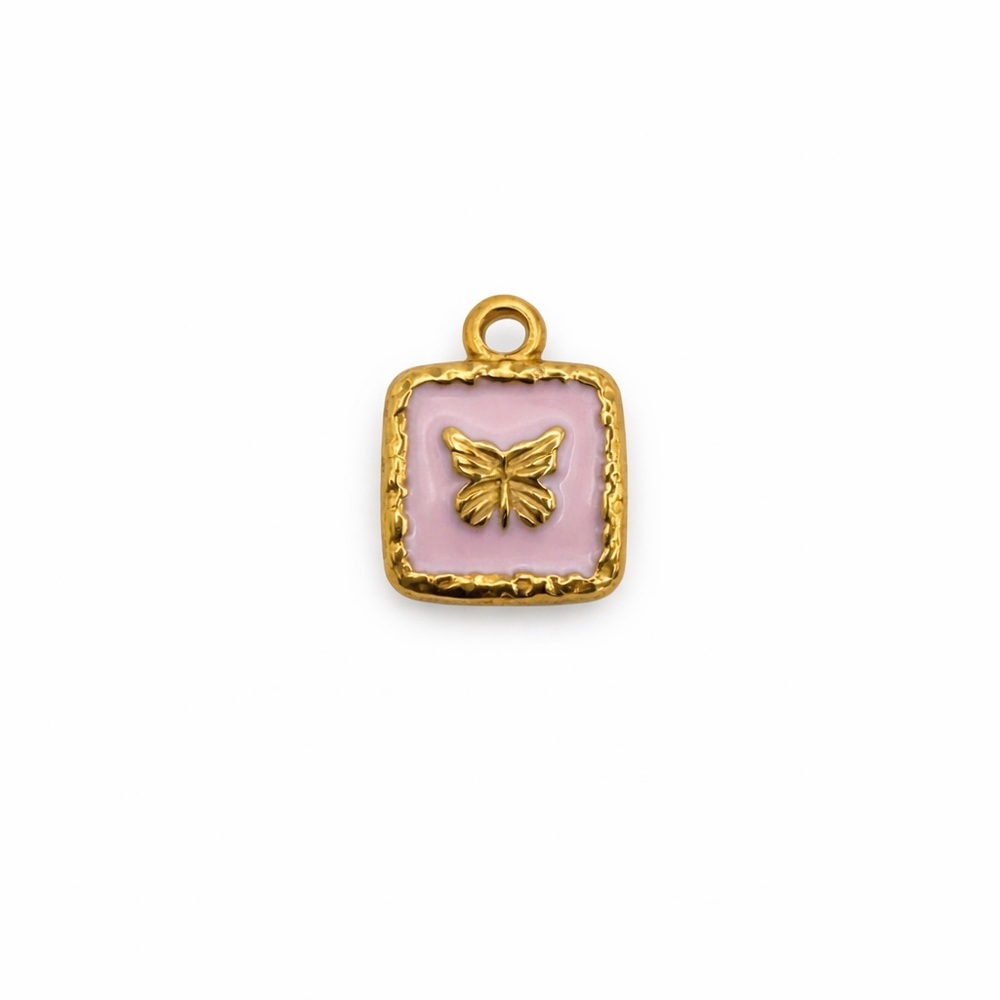 Butterfly Enamel Charm | Gold | Stainless Steel